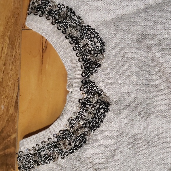 Free People short sleeve sweater embellished peterpan collar - Picture 2 of 5